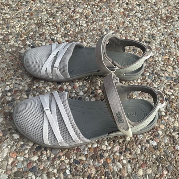 Teva Women's Tirra Sandals Size 8.5 Grey Mesh Hook and Loop Adjustable - Picture 5 of 7